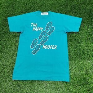 Vintage 1989 The Happy Hoofer Shirt Small 19x26 Blue